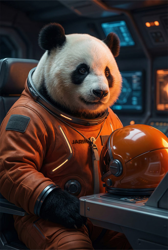 Panda in einem Astronautenanzug - Jarik